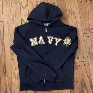 United States Navy Blue Embroidered Hoodie Large